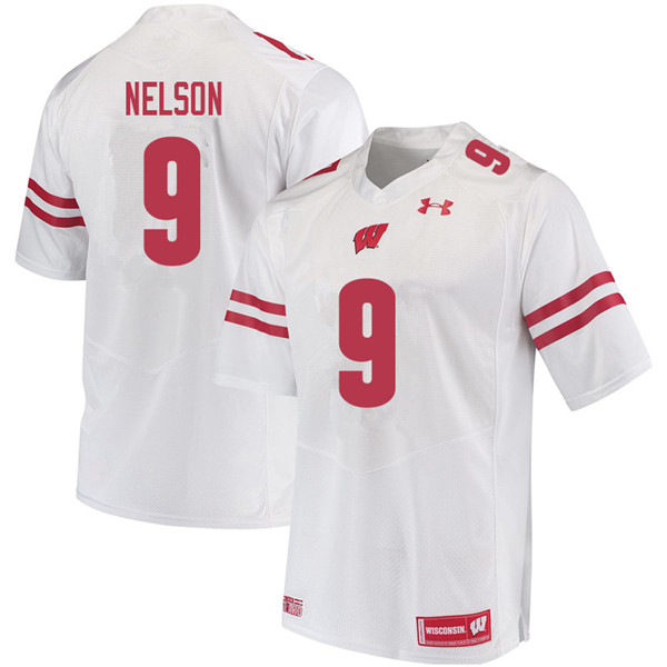Men #9 Scott Nelson Wisconsin Badgers College Football Jerseys Sale-White